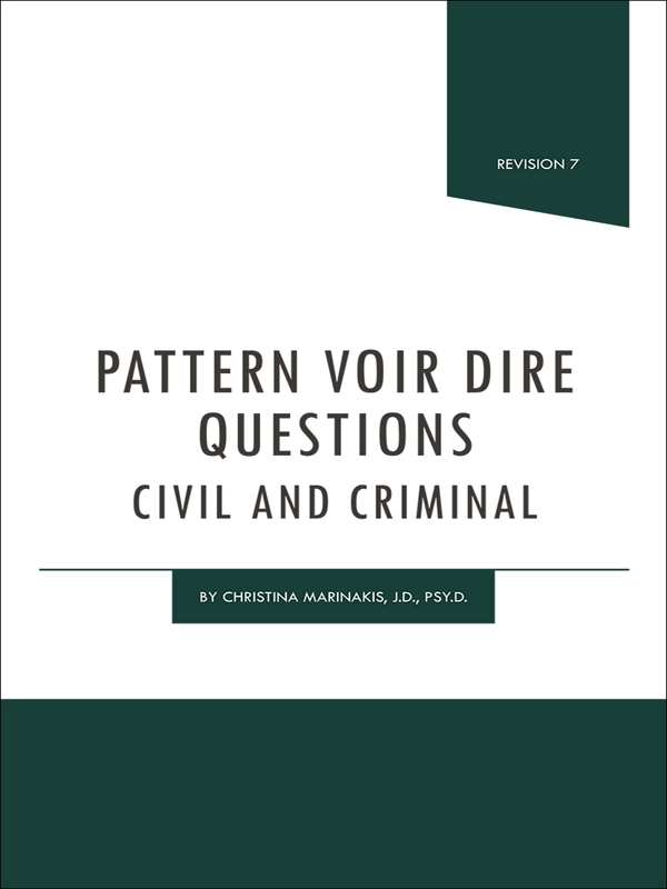 Pattern Voir Dire Questions: Civil and Criminal