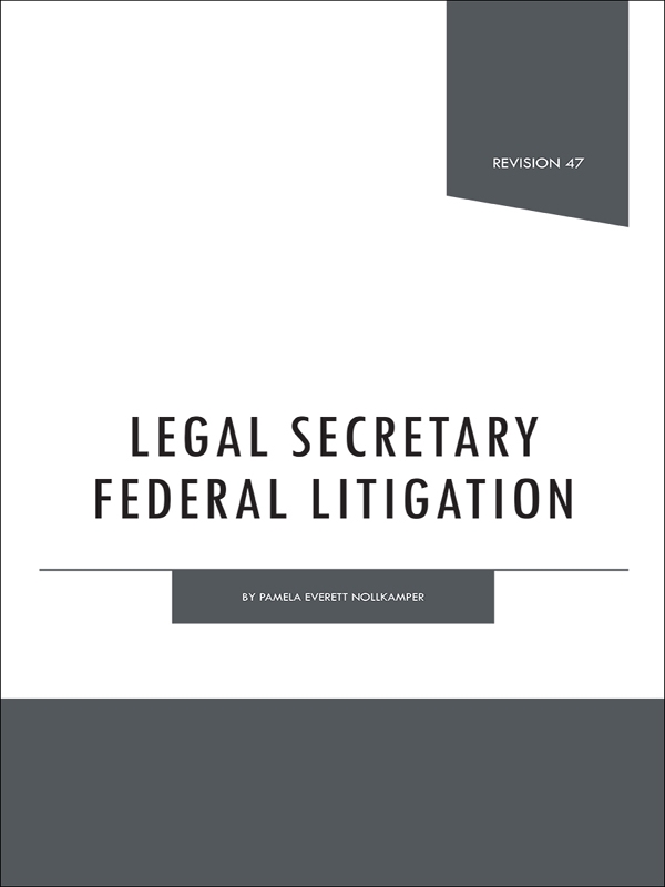 Legal Secretary Federal Litigation