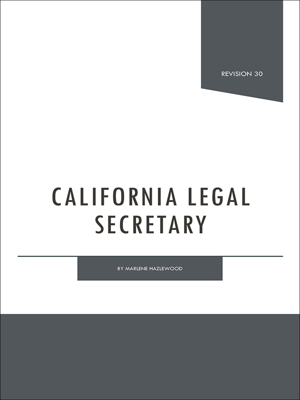 California Legal Secretary book cover