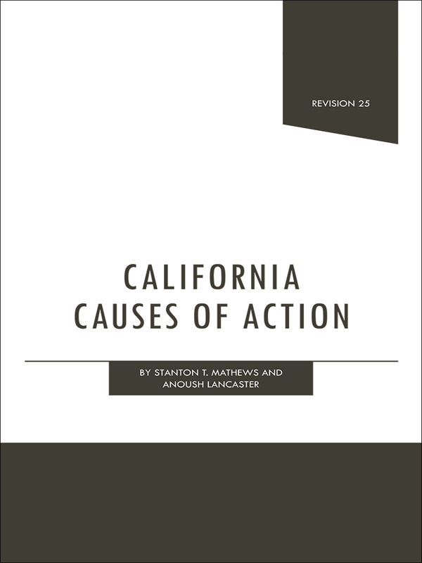 California Causes of Action book cover