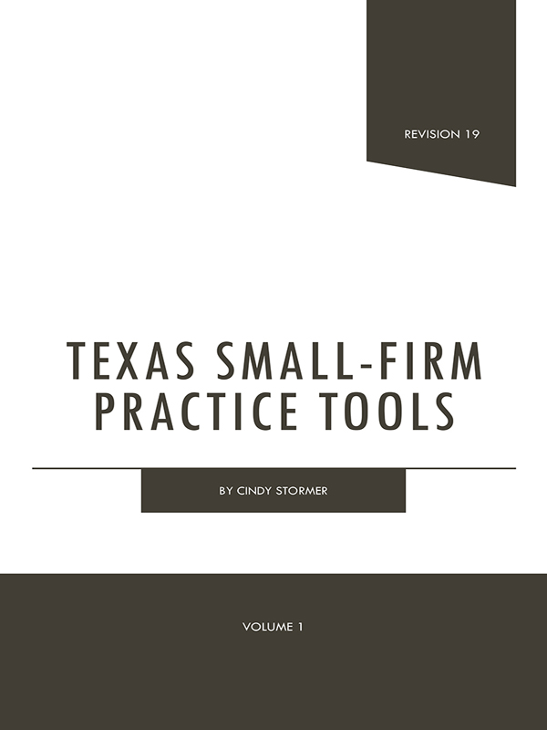 Texas Small-Firm Practice Tools Book Cover