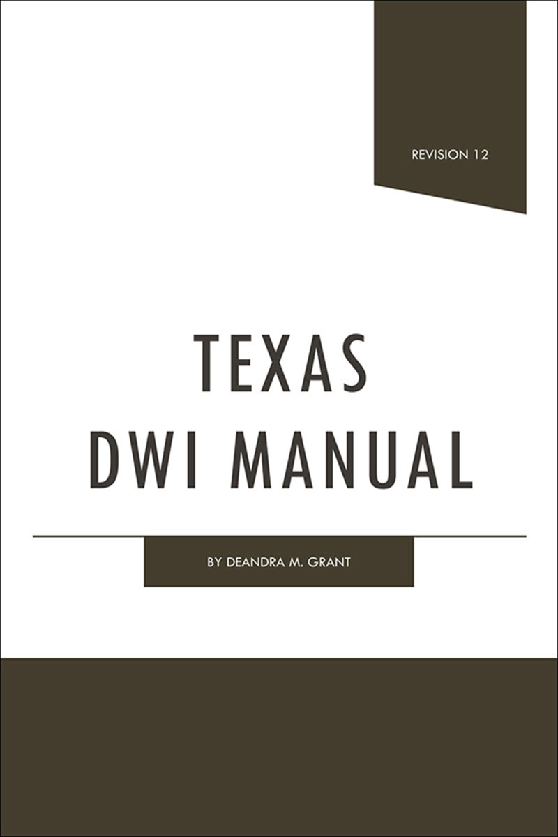 Texas DWI Manual book cover