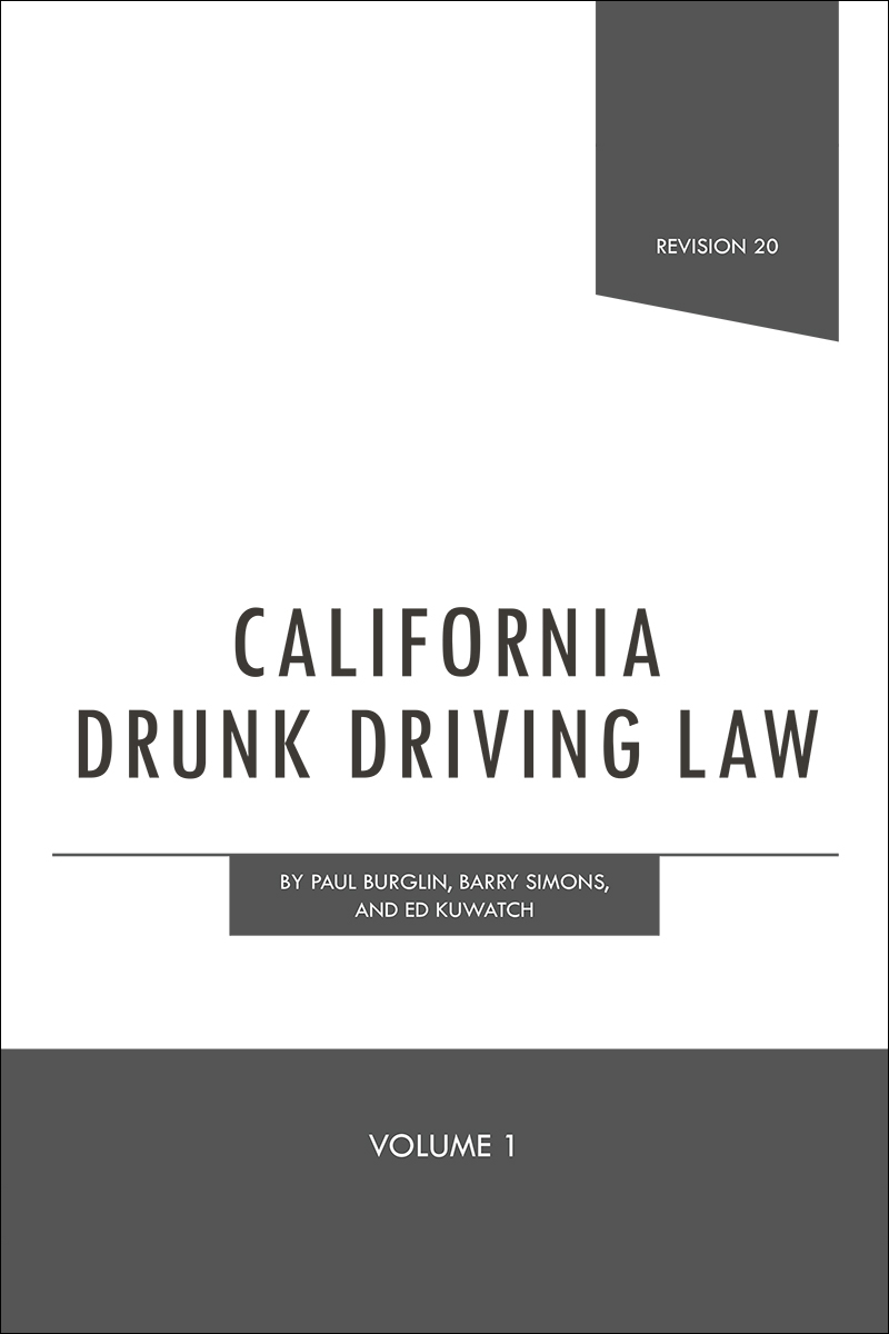California Drunk Driving Law book cover