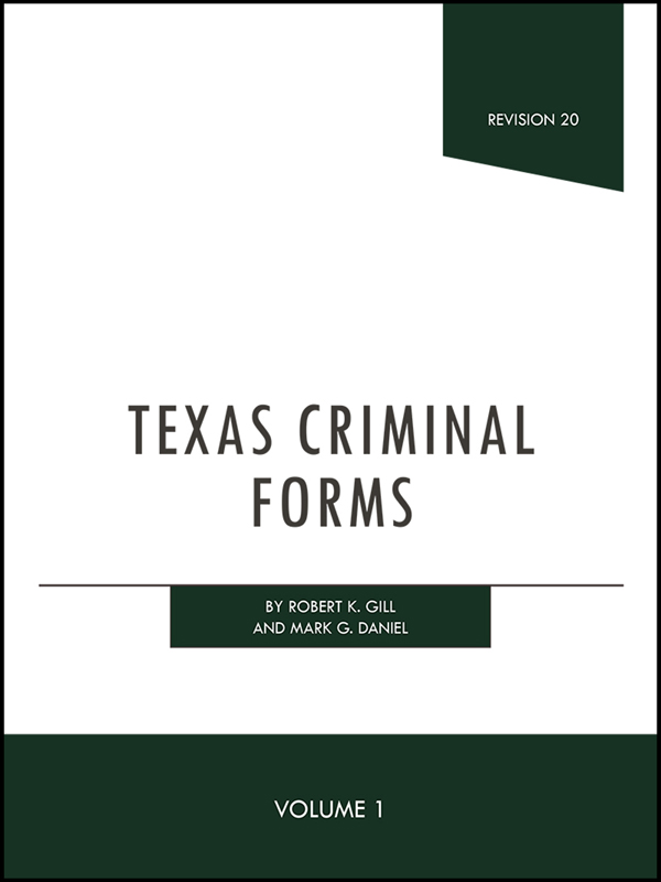 Texas Criminal Forms