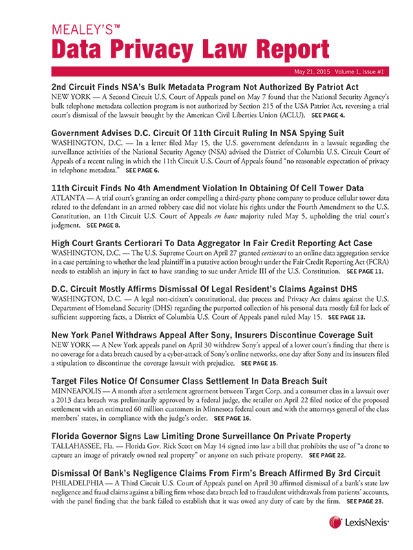 Mealey's Data Privacy Law Report