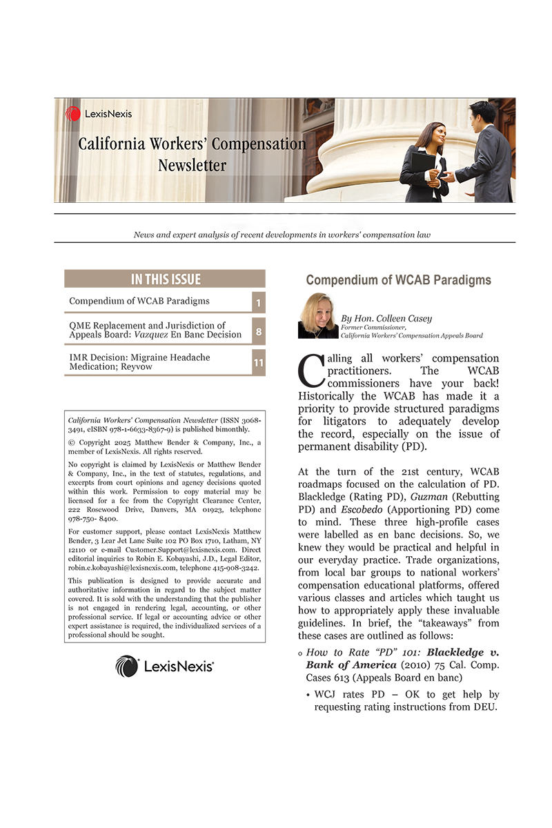 California Workers’ Compensation Newsletter  book cover