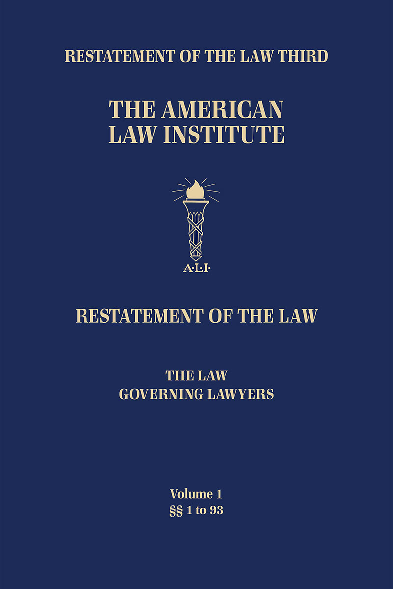 Restatement of the Law Third, The Law Governing Lawyers book cover