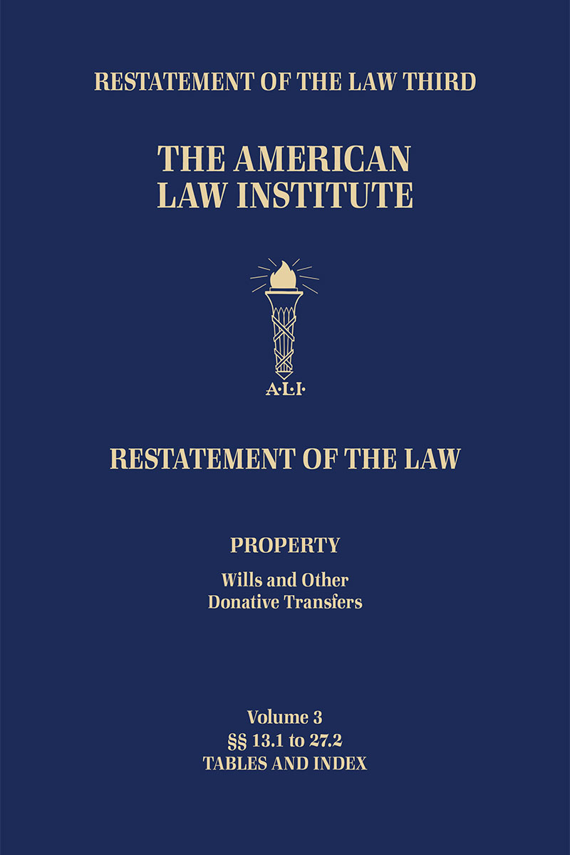 Restatement of the Law Third, Property (Wills and Other Donative Transfers) book cover