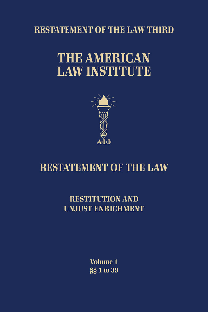 Restatement of the Law Third, Restitution and Unjust Enrichment book cover
