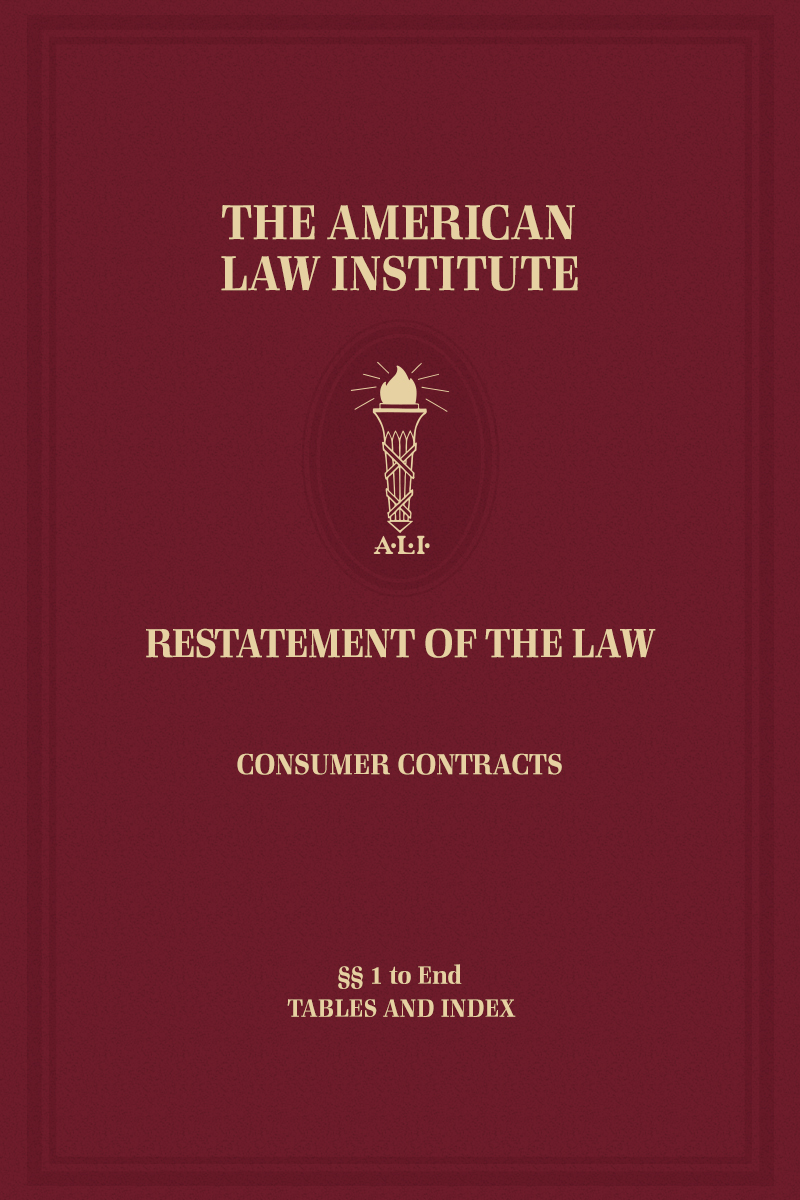 Restatement of the Law,  Consumer Contracts book cover