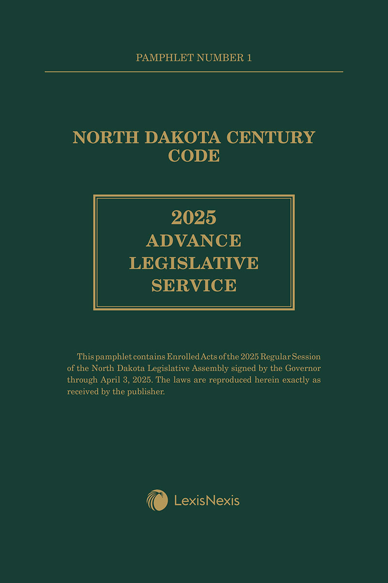 North Dakota Century Code Advance Legislative Service book cover