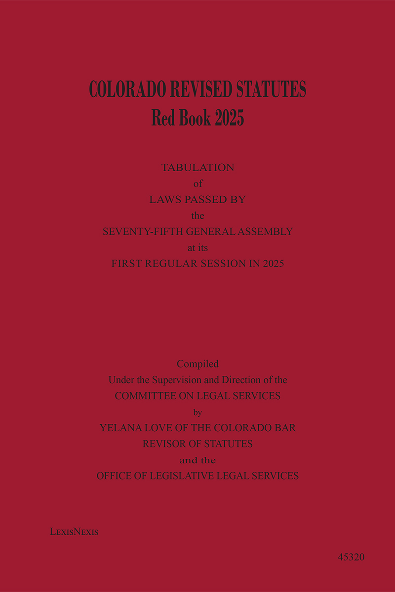 Colorado Revised Statutes, Red Book book cover