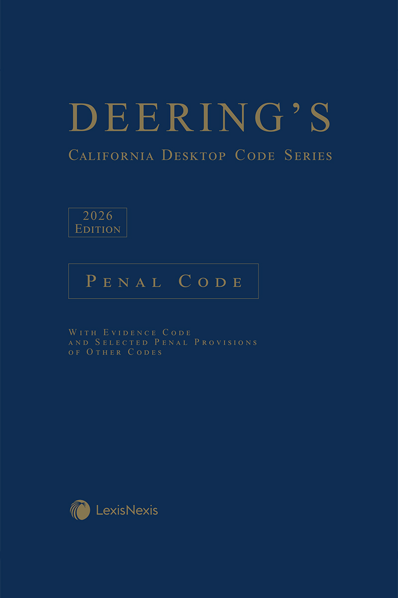 Deering's California Desktop Code Series, Penal Code Softbound book cover