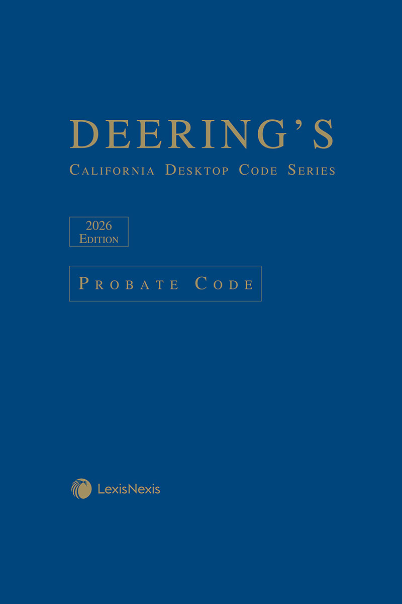 Deering's California Desktop Code Series, Probate Code Softbound book cover