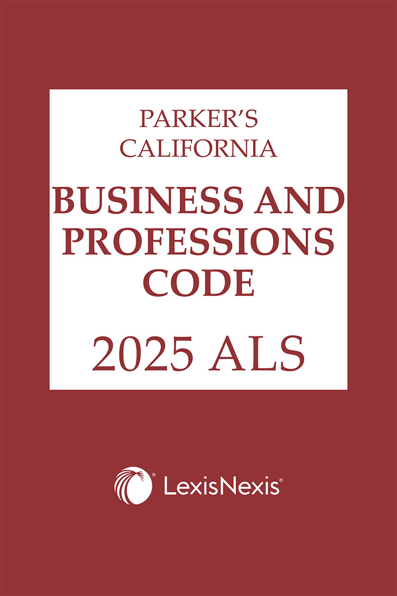 Parker's California Business and Professions Code ALS book cover