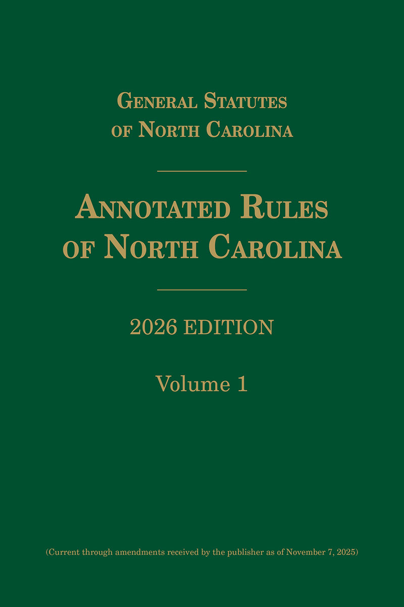 Annotated Rules of North Carolina book cover