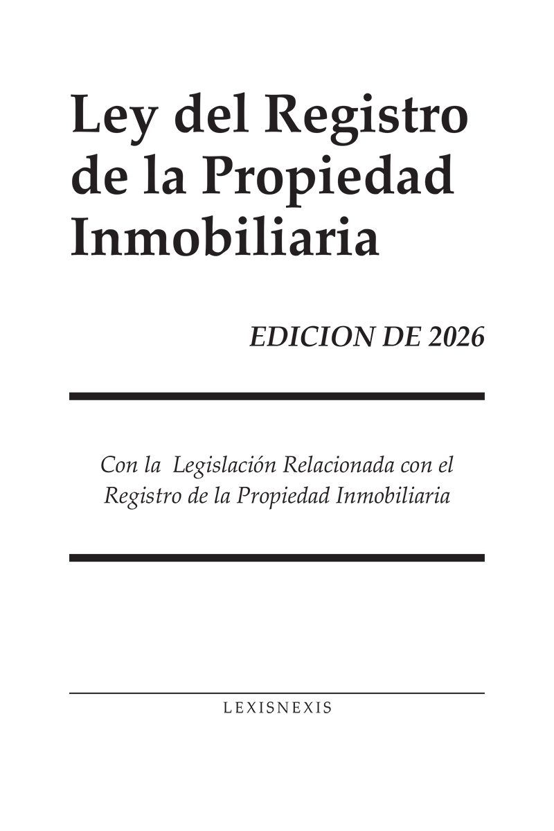 Ley Del Registro De La Propiedad Inmobiliaria