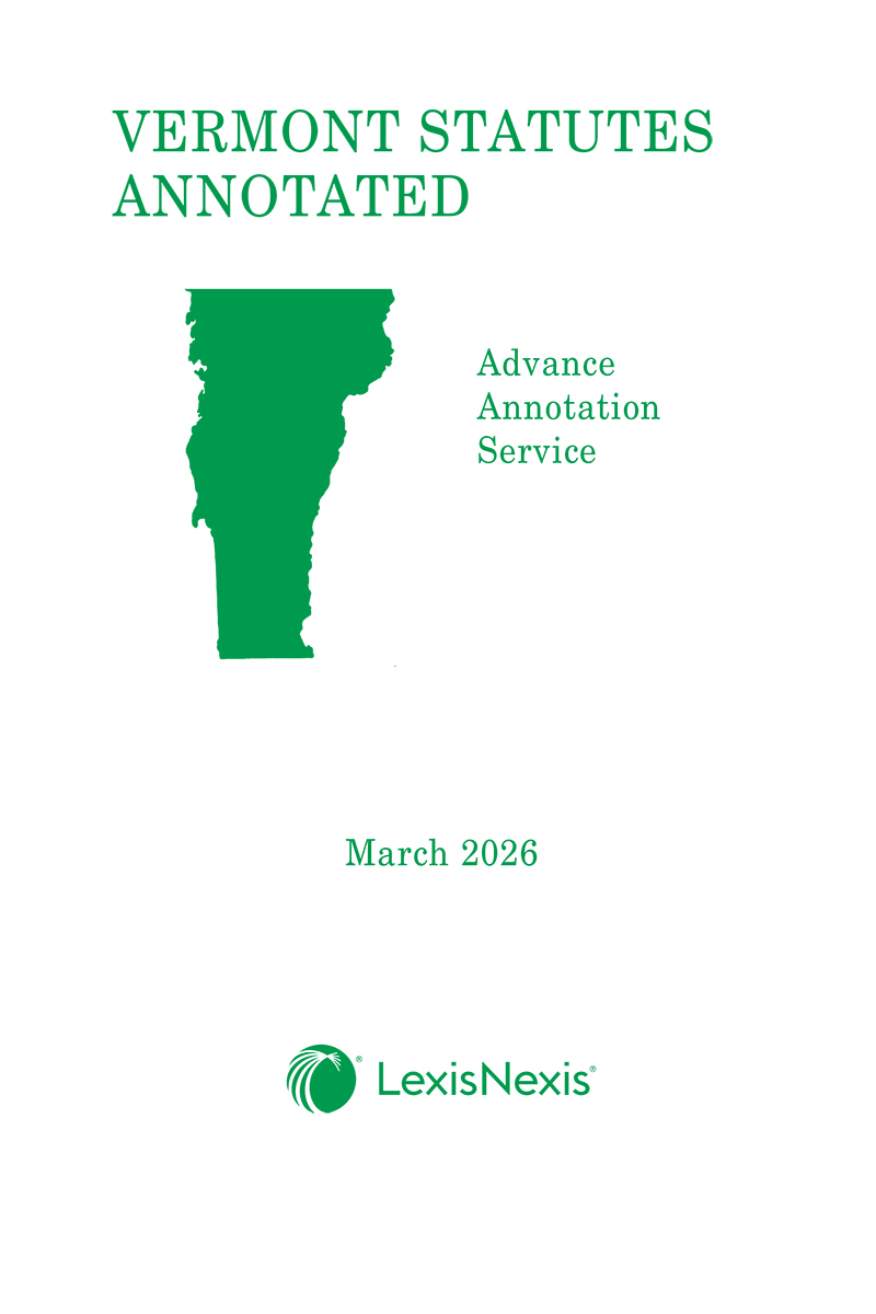 Vermont Statutes Annotated: Advance Annotation Service book cover
