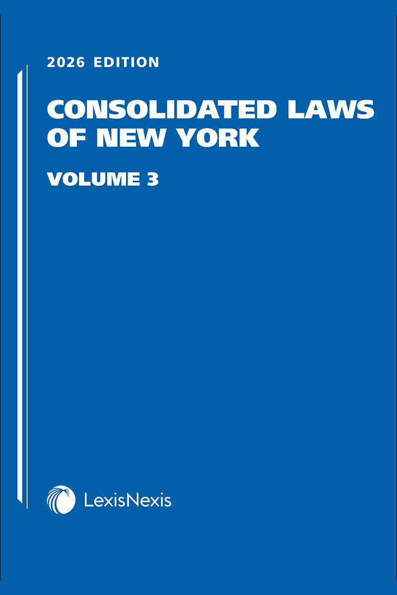 Consolidated Laws of New York, Volume 3 book cover