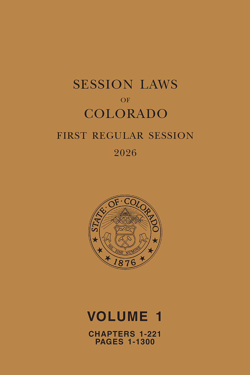 Colorado Session Laws book cover