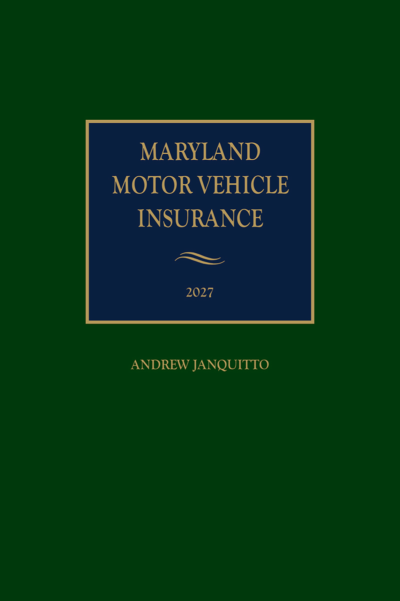 Maryland Motor Vehicle Insurance book cover
 