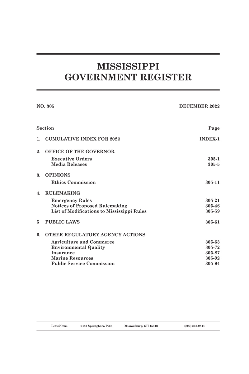 Mississippi Government Register