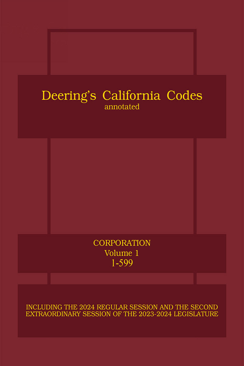 Deering's California Corporations Code Annotated