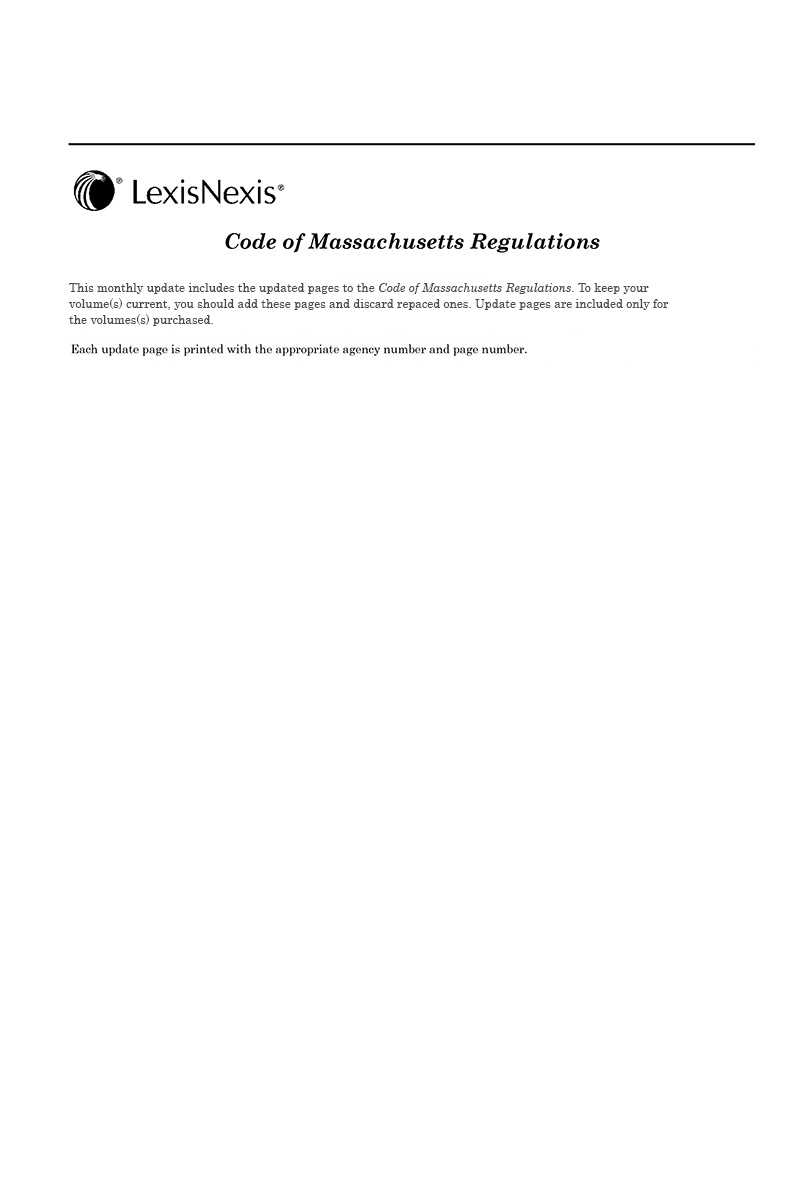 Massachusetts Administrative Code