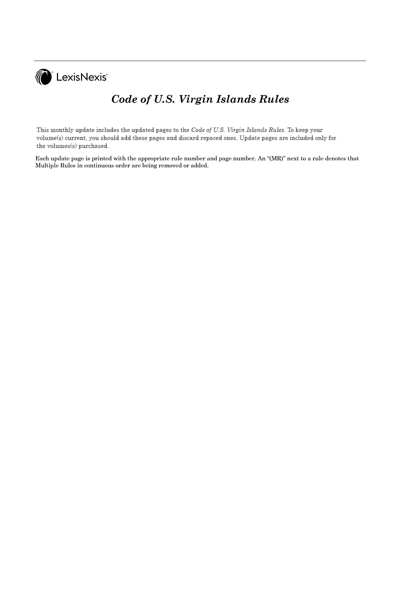 United States Virgin Islands Administrative Code