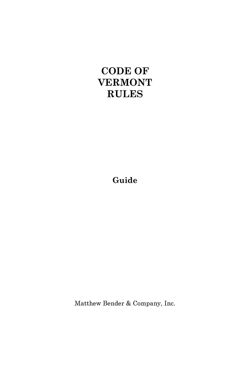 Guide to Vermont Rules