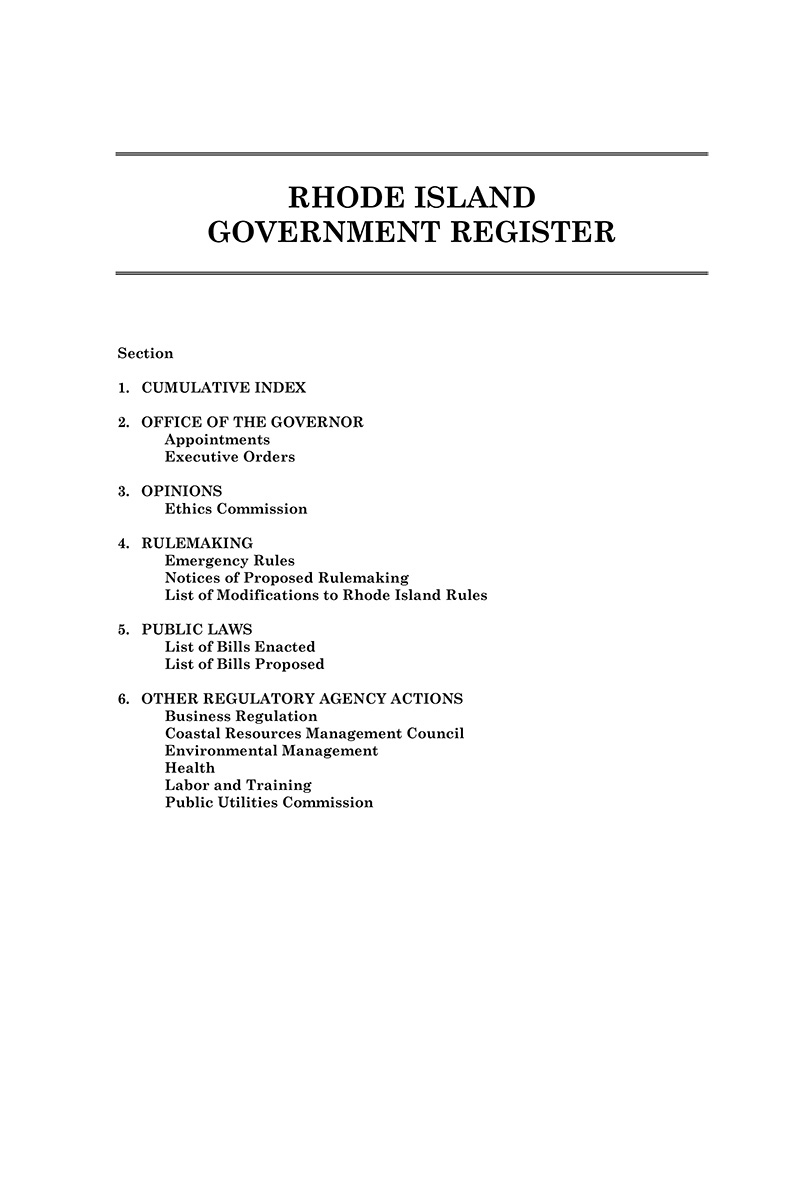 Rhode Island Government Register