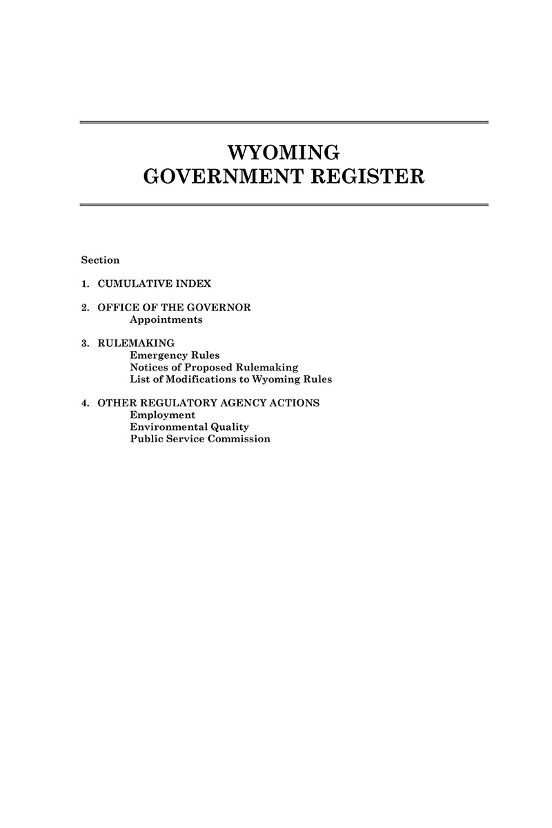 Wyoming Government Register