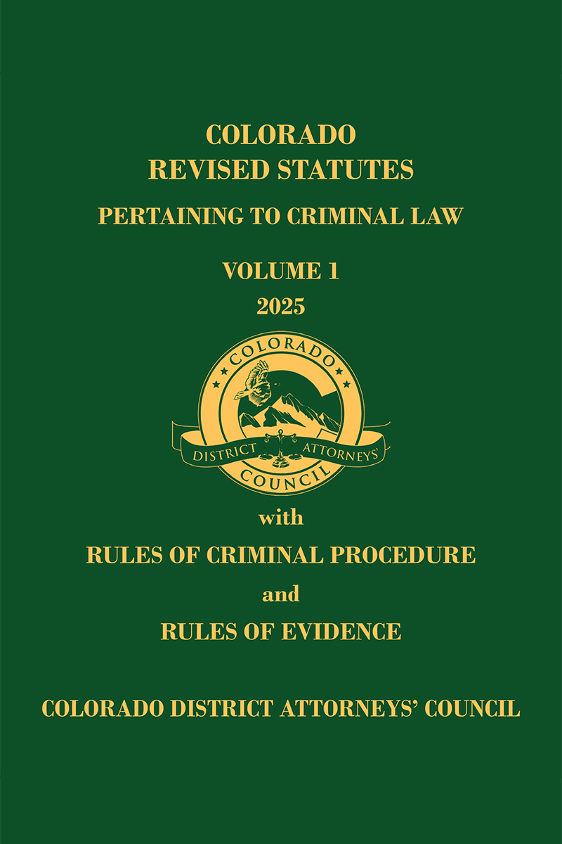 Colorado Revised Statutes Pertaining to Criminal Law book cover