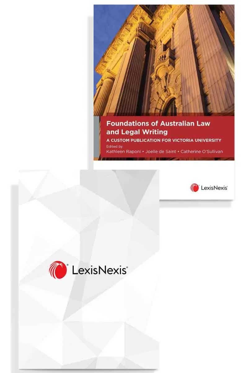 LexisNexis bundle featuring Foundations of Australian Law and Legal Writing and Concise Legal Dictionary.