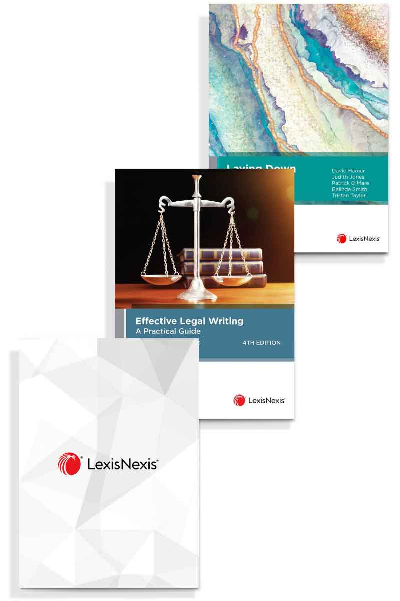 LexisNexis bundle featuring Laying Down the Law, Effective Legal Writing, and Concise Legal Dictionary.