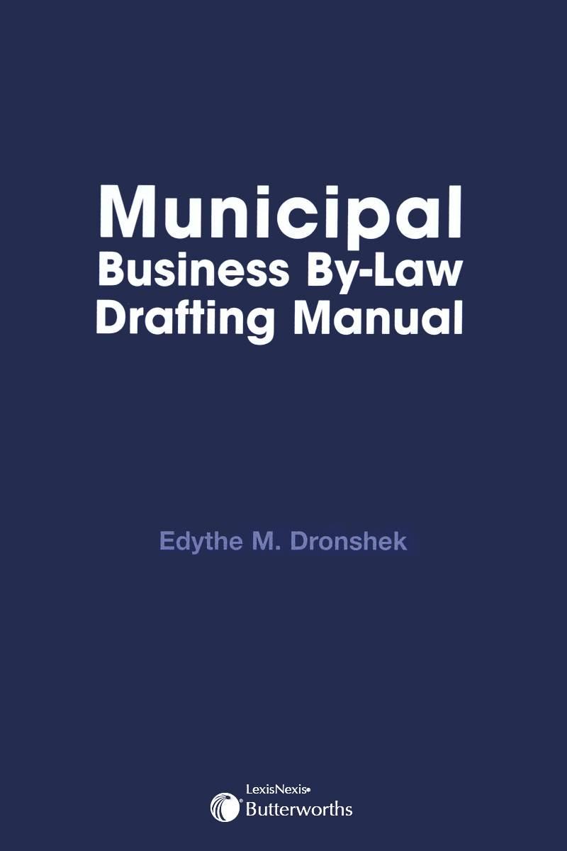 Municipal Business By-law Drafting Manual