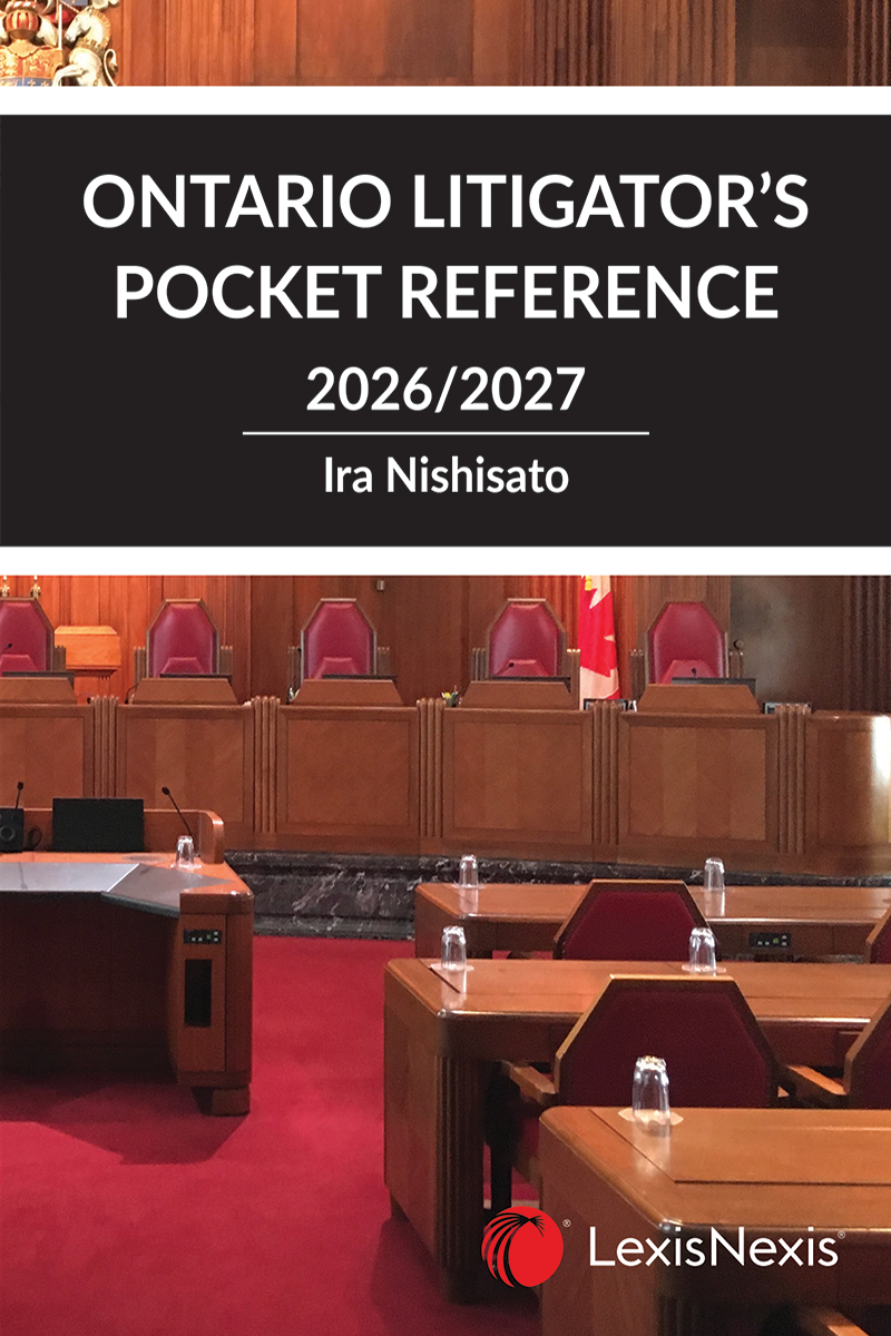 Ontario Litigator's Pocket Reference, 2026/2027 Edition