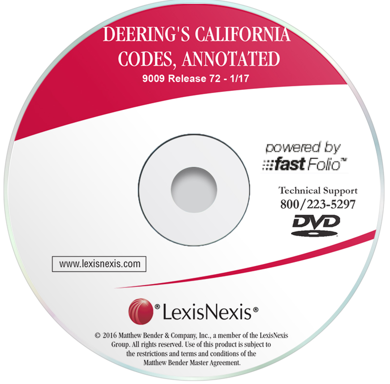 Deering's California Codes Annotated on LexisNexis CD