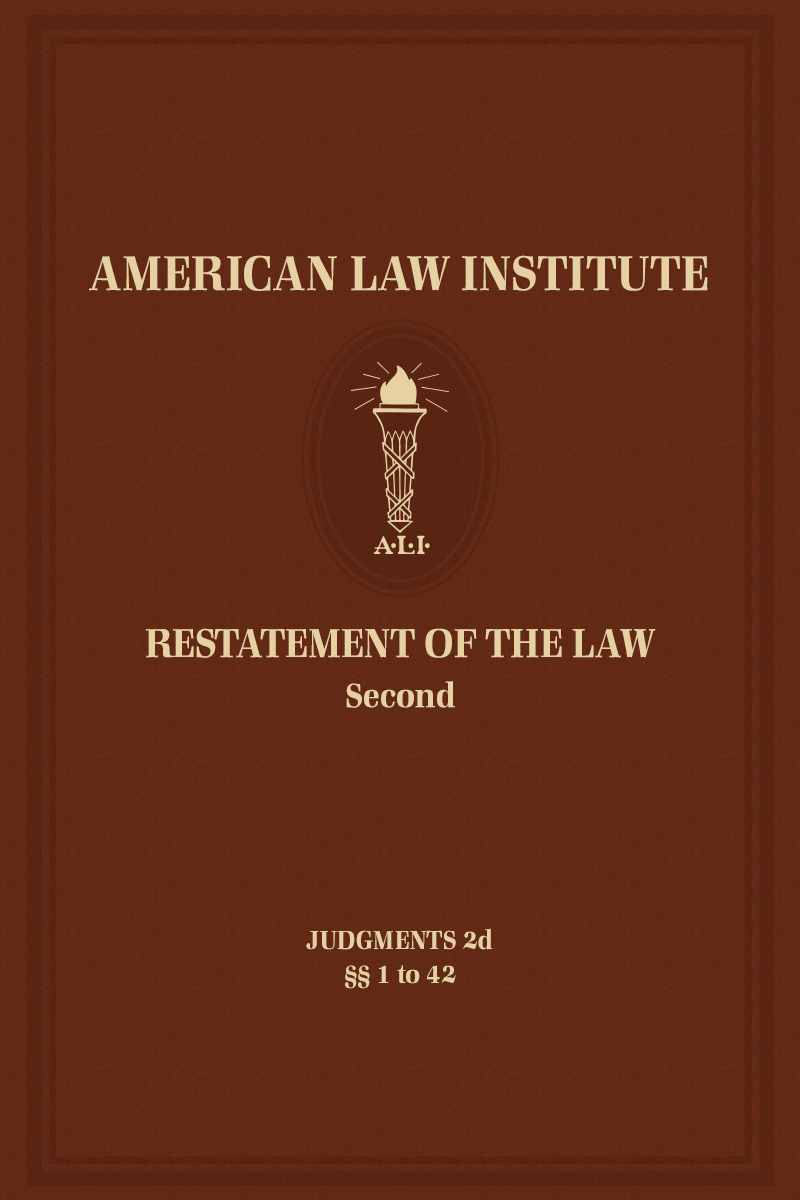 Restatement of the Law Second, Judgments book cover