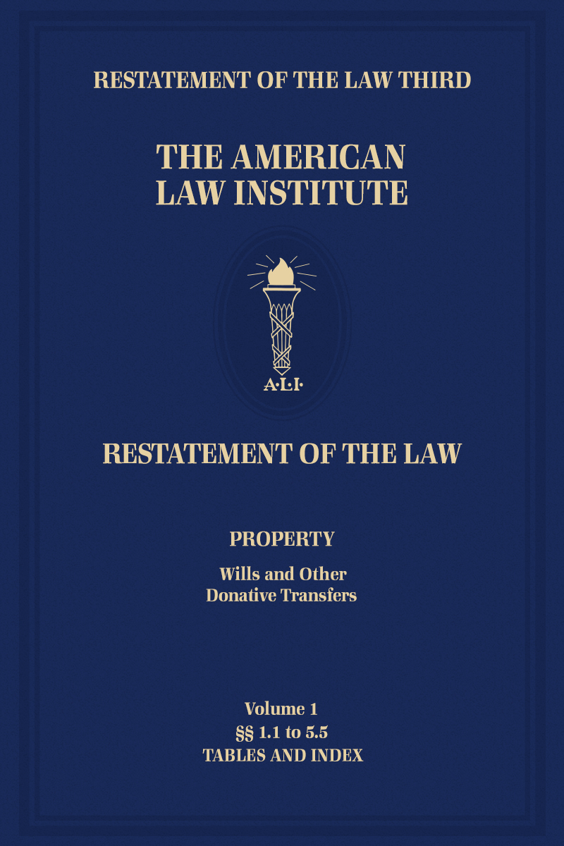 Restatement of the Law Third, Property (Wills and Other Donative Transfers) book cover