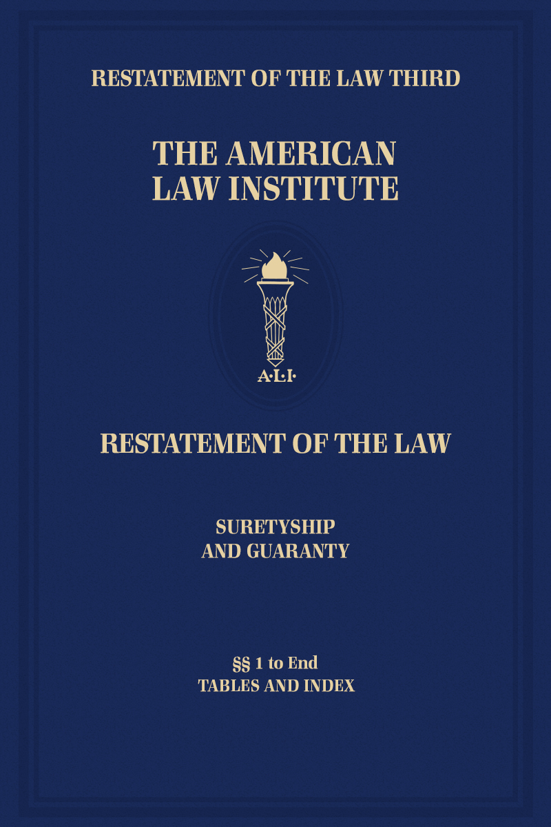 Restatement of the Law Third,  Suretyship and Guaranty book cover