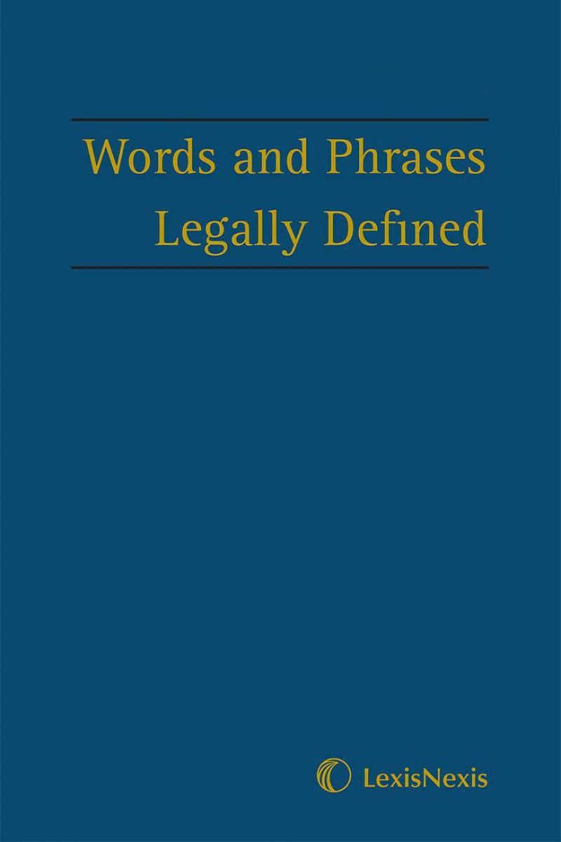 Words and Phrases Legally Defined Sixth edition Mainwork